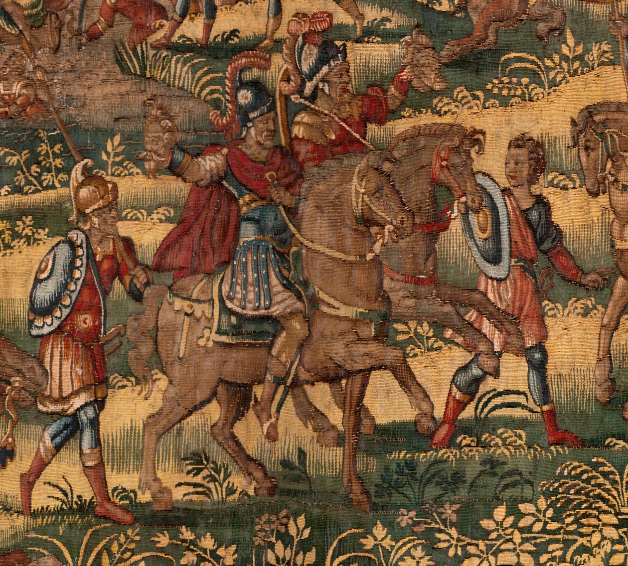 Flandrischer Wandteppich. Serie Geschichte von Gideon. Die Niederlage der Midianiter. Atelier François Geubels, Brüssel. Barock. 1534-1571. von Maerten van Heemskerck