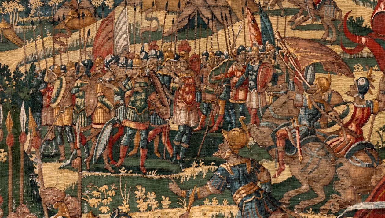 Diözesanmuseum (Museo Diocesano). Flämischer Wandteppich. Brüssel. Atelier François Geubels. Serie Geschichte von Gideon. Das Wunder des Wollvlieses. Seide und Wolle. Vermächtnis von Bischof Vicente Roca de la Serna. Barock. 1534-1571, in von Maerten van Heemskerck