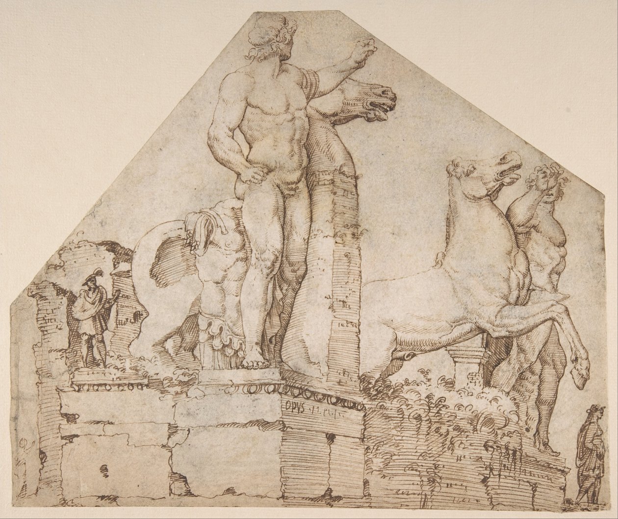 Die Dioskuren auf dem Monte Cavallo, um 1533 von Maerten van Heemskerck