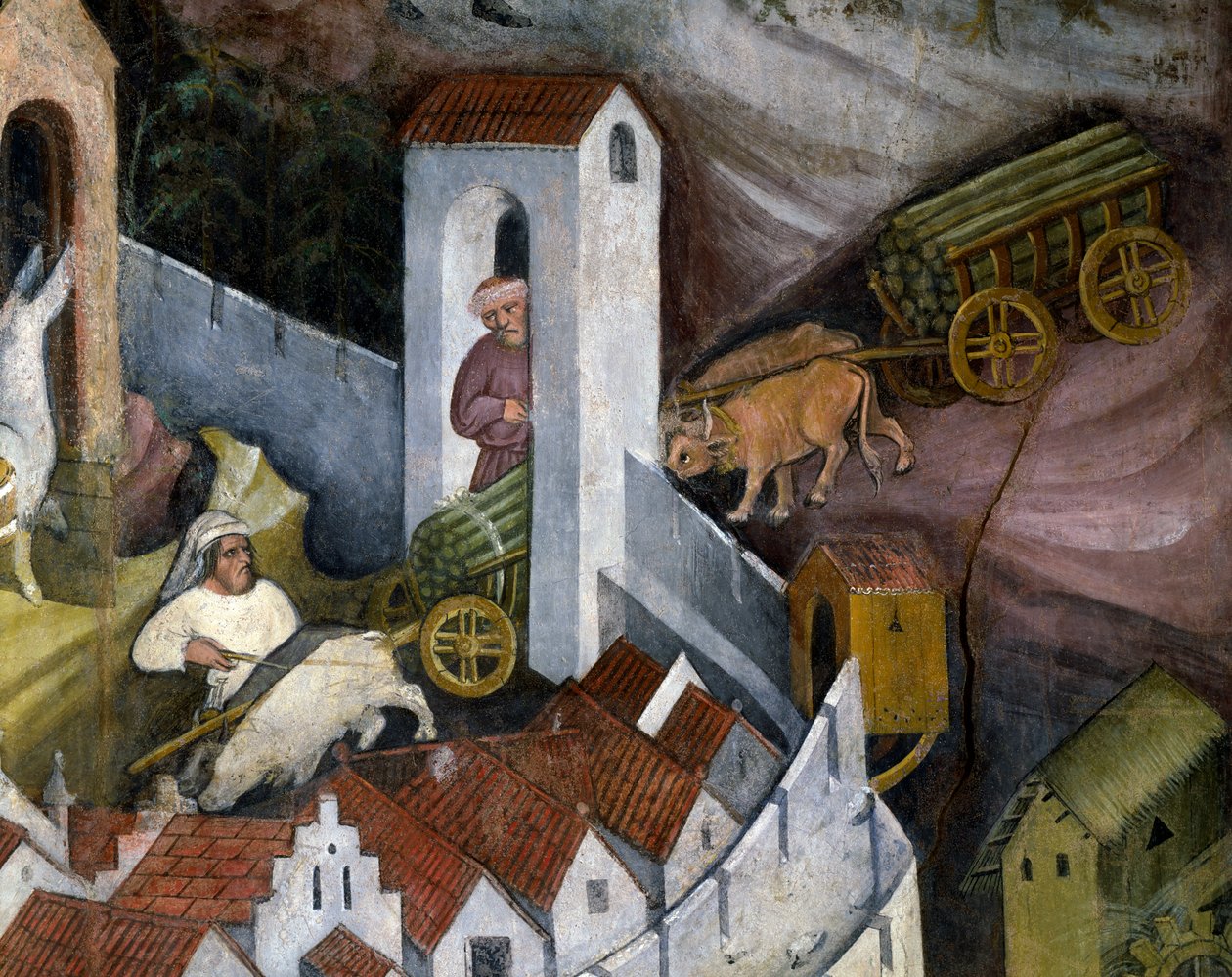 Holzernte, Detail aus dem Monat Dezember, Zyklus der Monate von Maestro (attr. to) Venceslao