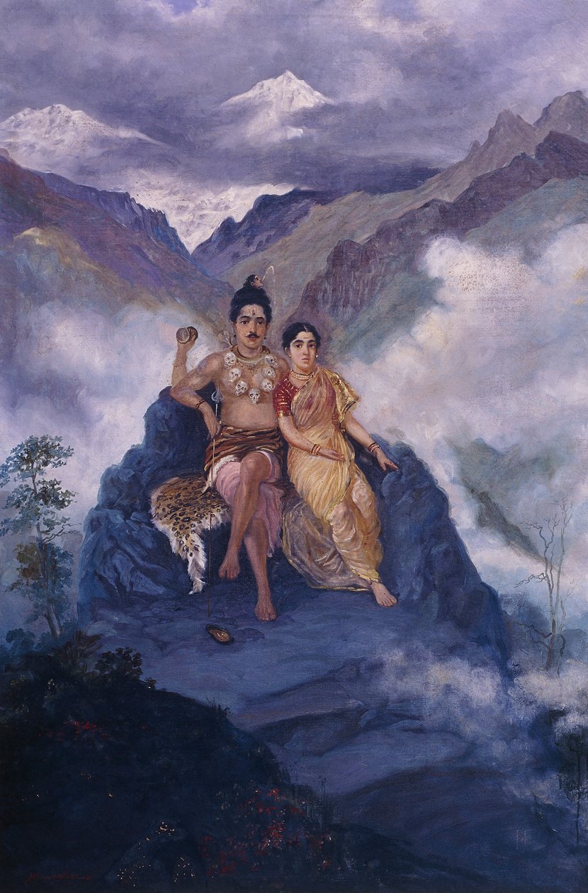 Lord Shiva und Parvati auf dem Berg Kailash von Mahadev Vishvanath Dhurandhar