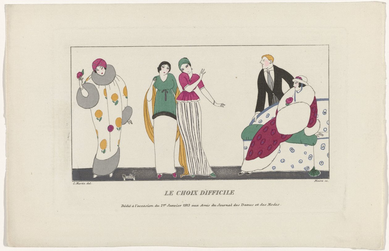 Journal des Dames et des Modes, 1. Januar 1913: Die schwierige Wahl von Maire