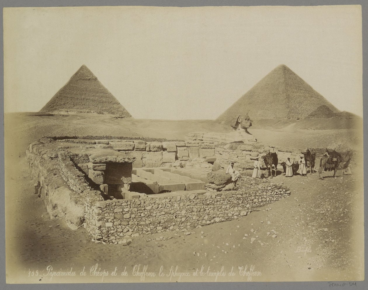 Pyramiden von Cheops und Chefren, die Sphinx und der Tempel von Chefren von Maison Bonfils