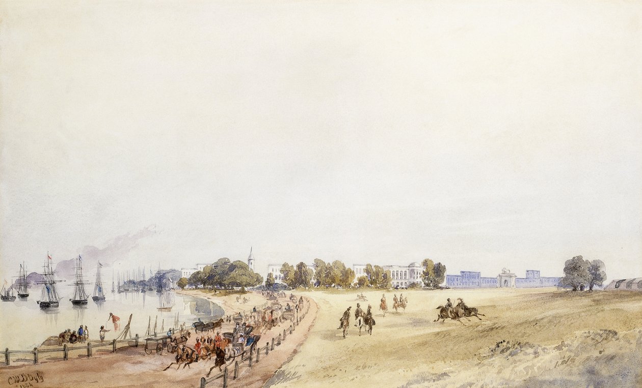 Ansicht der Festung und Stadt, Kalkutta, 1854 von Major General Sir Charles Walters DOyly