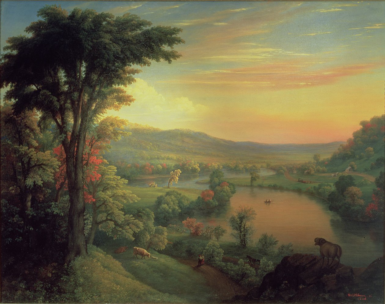 Blick auf den Mohawk in der Nähe von Little Falls, 1854 von Mannevillette Elihu Dearing Brown