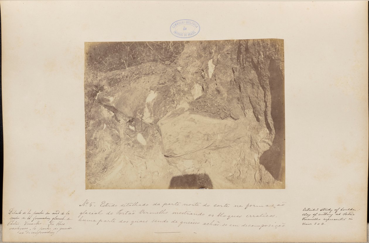 Detaillierte Studie des nördlichen Teils der Karte in der glazialen Formation des Roten Tors von Marc Ferrez