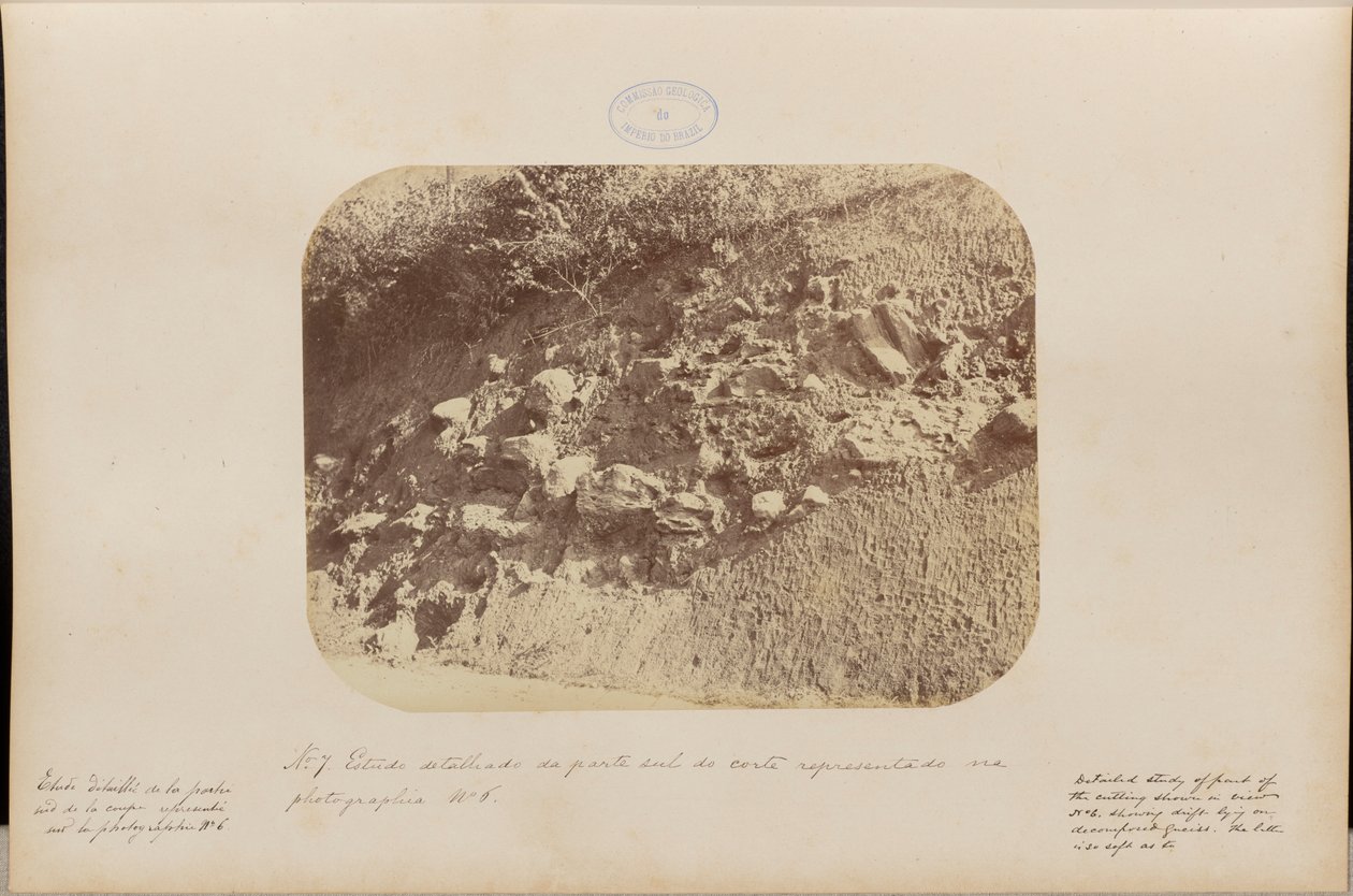 Detaillierte Studie des südlichen Teils des in Fotografie Nummer 6 dargestellten Schnitts von Marc Ferrez