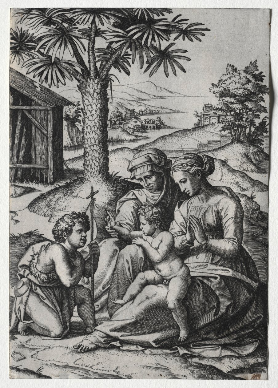 Madonna der Palme von Marcantonio Raimondi