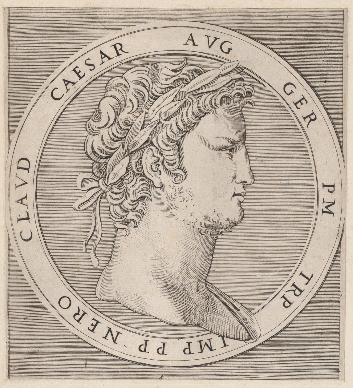 Speculum Romanae Magnificentiae: Nero, aus Die zwölf Cäsaren, um 1500-1534 von Marcantonio Raimondi