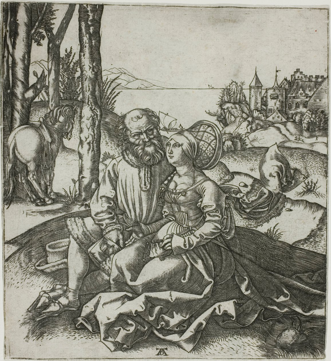 Das ungleiche Paar (Das Angebot der Liebe) von Marcantonio Raimondi