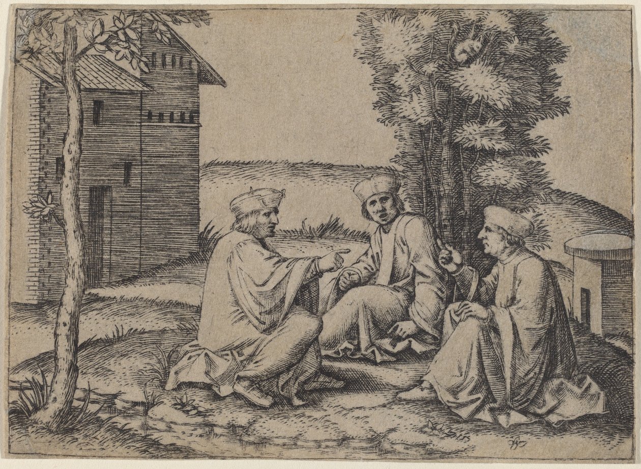 Die drei Ärzte von Marcantonio Raimondi