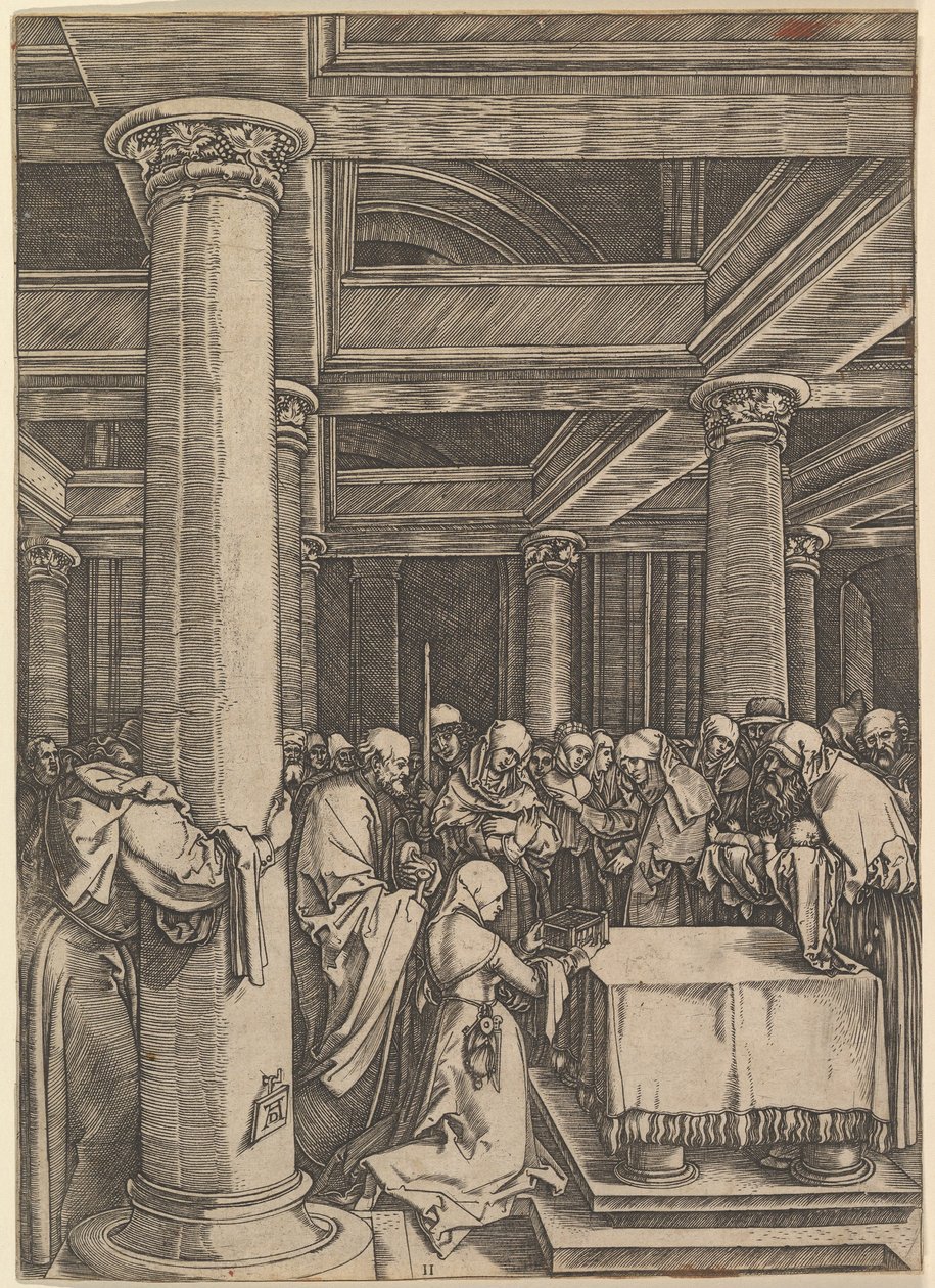 Die Darstellung Jesu im Tempel, nach Dürer, ca. 1500-1534 von Marcantonio Raimondi