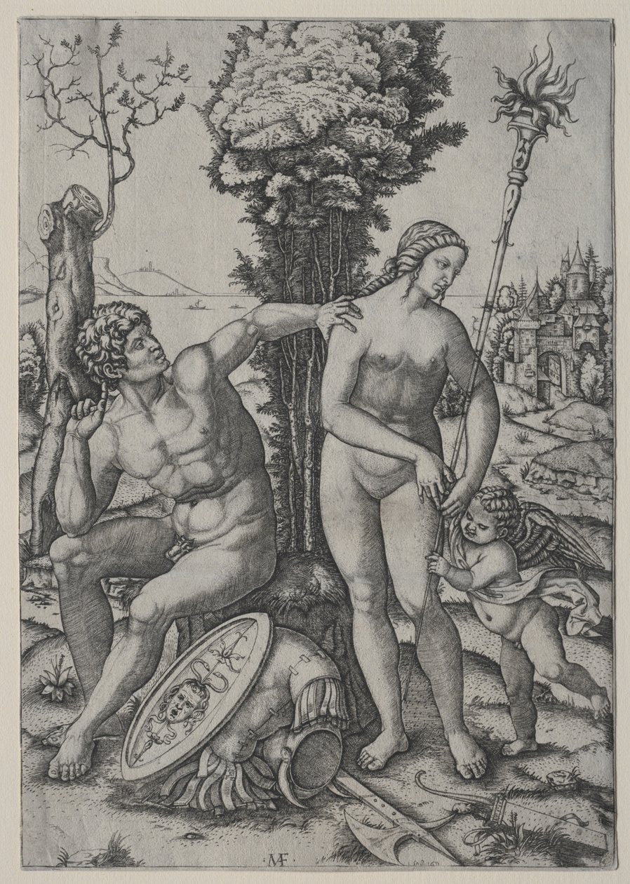 Venus, Mars und Amor von Marcantonio Raimondi