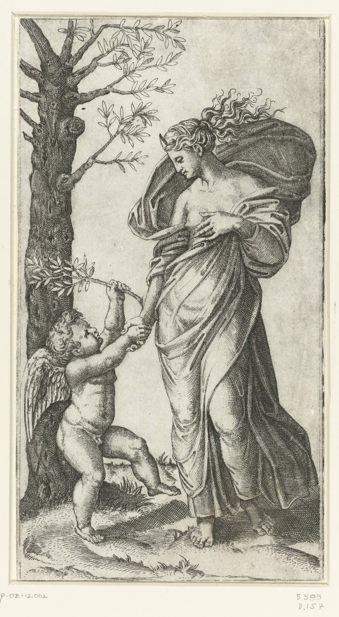 Versöhnung von Minerva und Amor von Marcantonio Raimondi