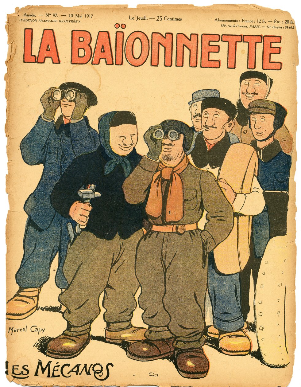 Titelblatt von „La Baionnette“, Satirique en Couleurs von Marcel Amable O.L. Capy