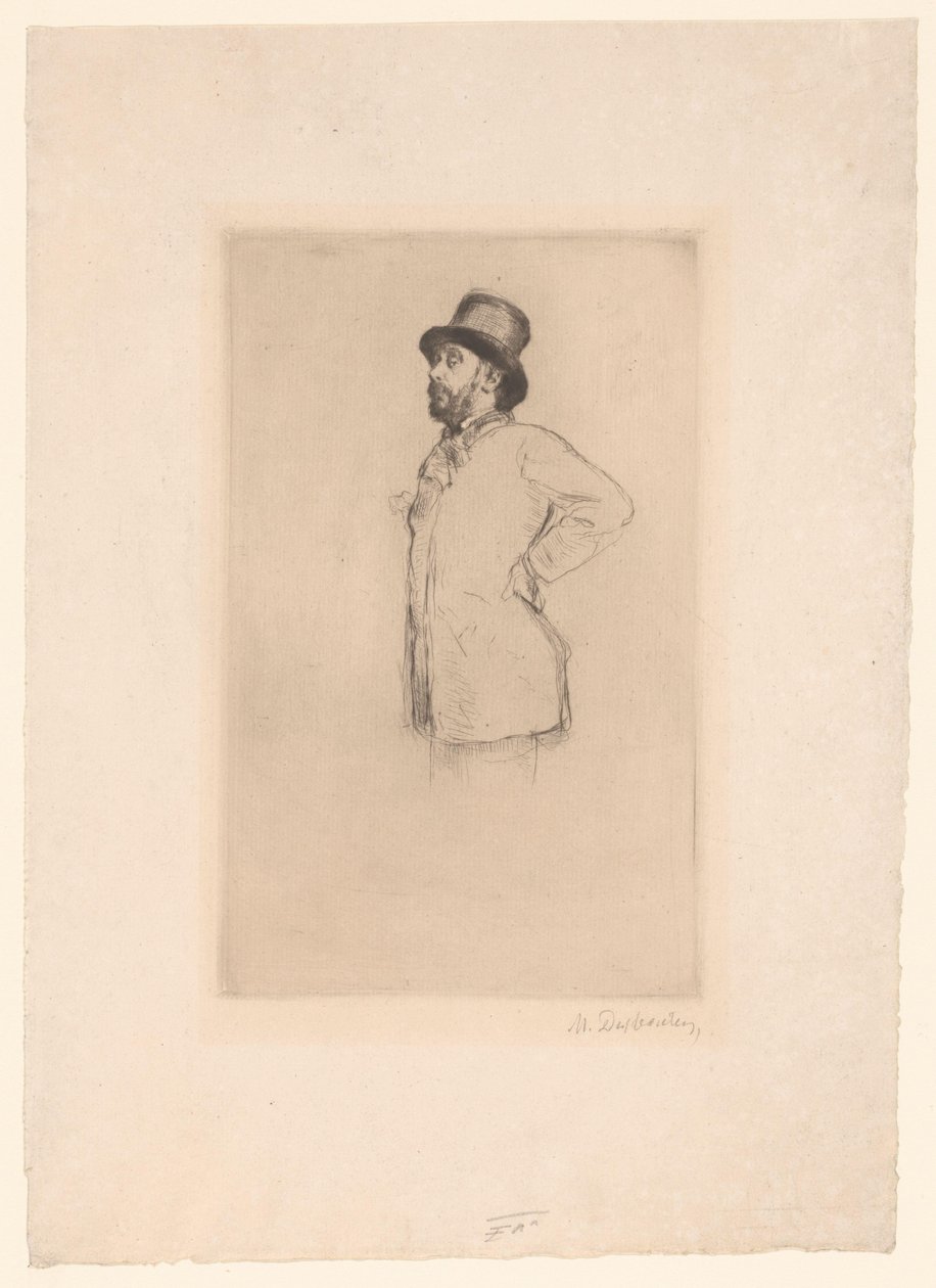 Porträt von Edgar Degas von Marcellin Gilbert Desboutin (signed by artist)