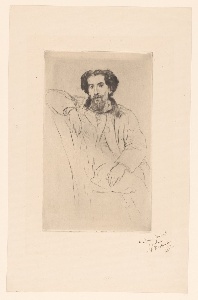 Porträt von Henri Charles Guérard von Marcellin Gilbert Desboutin (signed by artist)