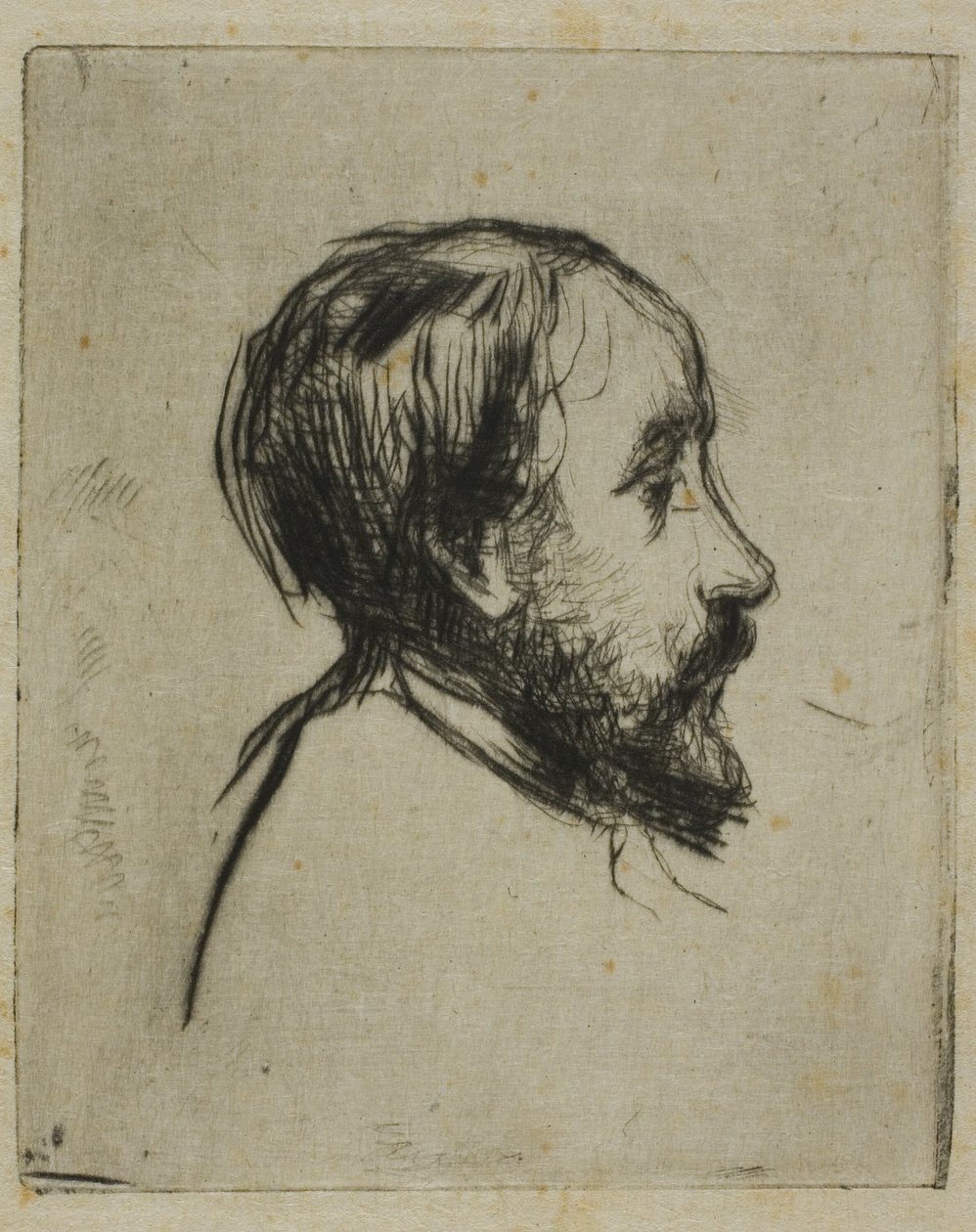 Profilporträt von Degas von Marcellin Gilbert Desboutin