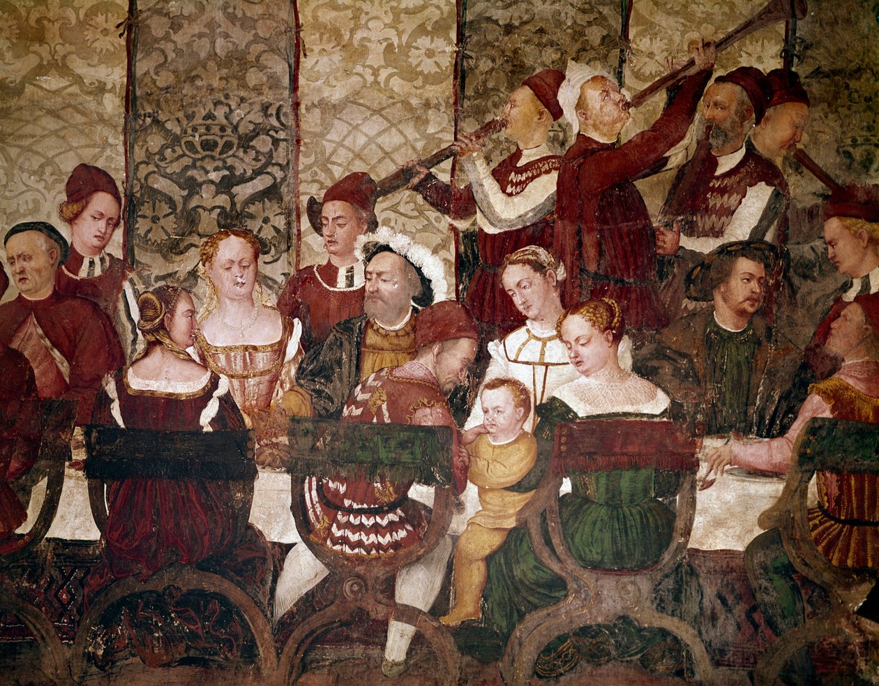 Der König von Dänemark Christian I. bei einem Bankett von Bartolomeo Colleoni (Detail) von Marcello Fogolino