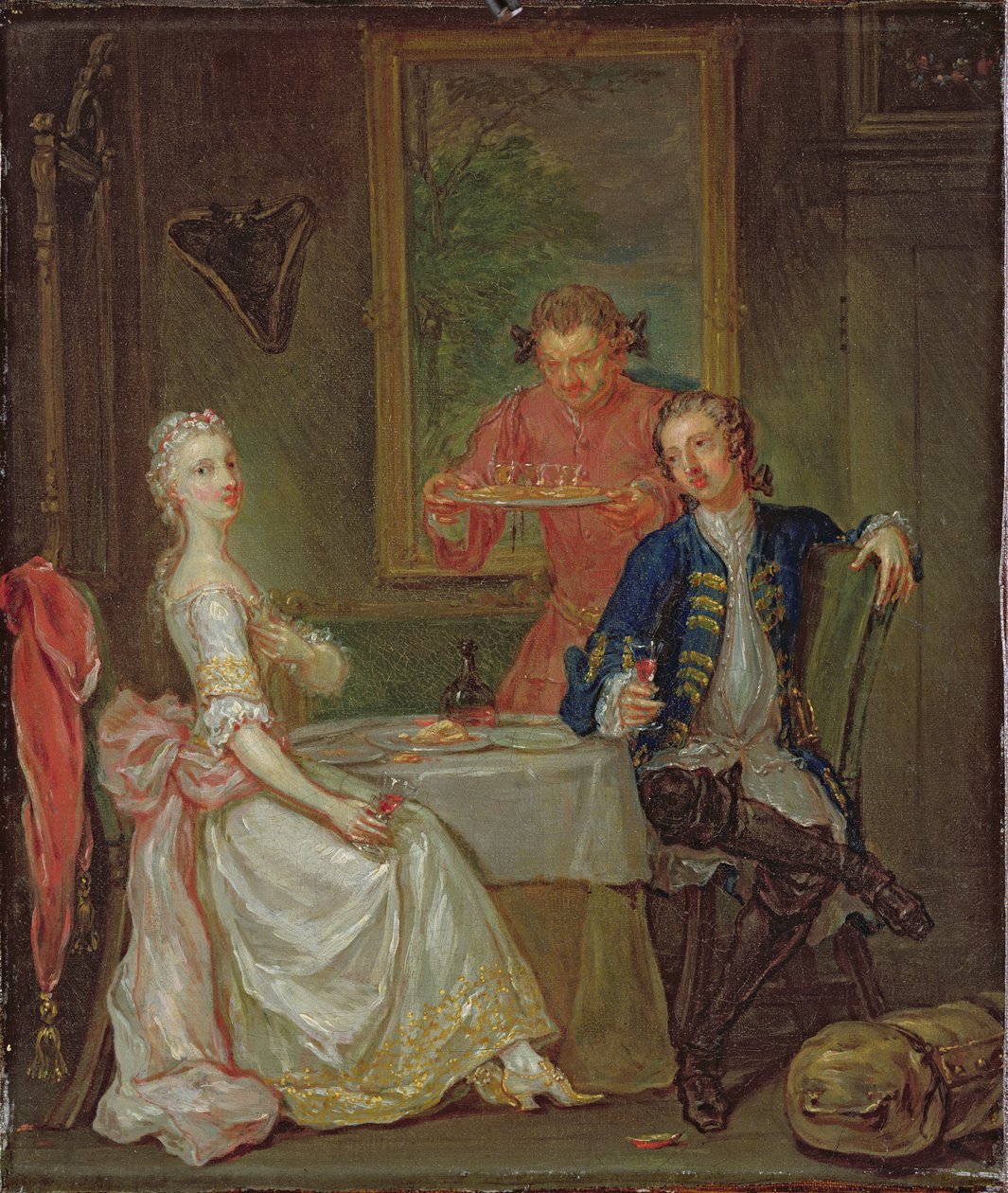 Ein Abendessen Gespräch (Ein Mann und eine Frau beim Abendessen) von Marcellus the Younger Laroon