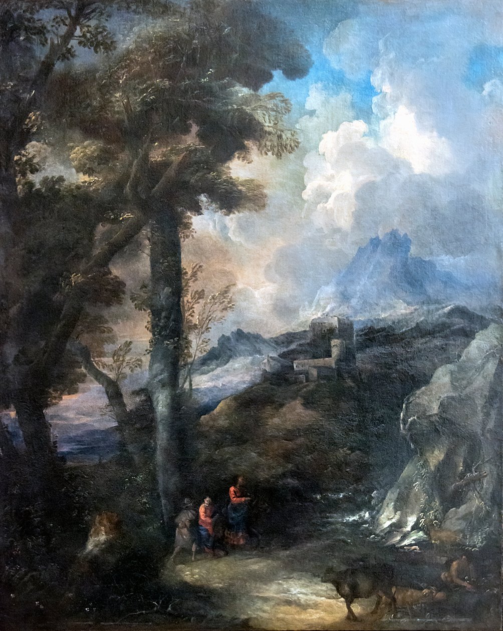 Accademia - Landschaft mit Wanderern von Marco Ricci