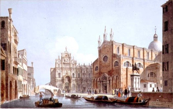 Die Kirche SS. Giovanni und Paolo und S. Marco, Venedig, graviert von Brizeghel von Marco (after) Moro