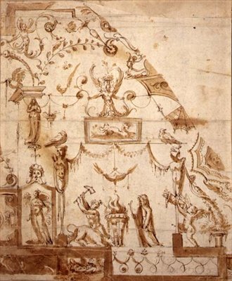 Entwurf für eine groteske Decke von Marco (fl.1565 88) (circle of) Marchetti