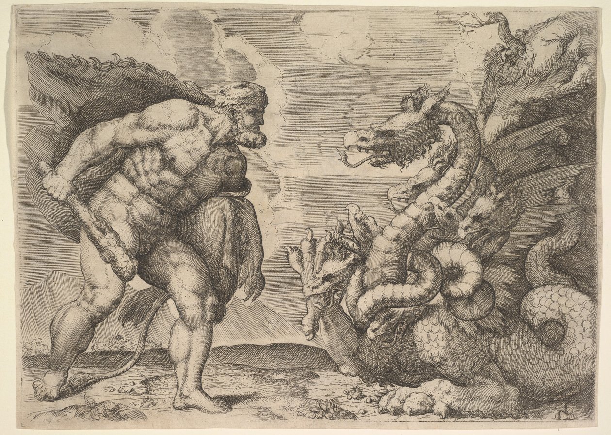 Herkules und die Hydra von Lerna von Marco Angolo del Moro