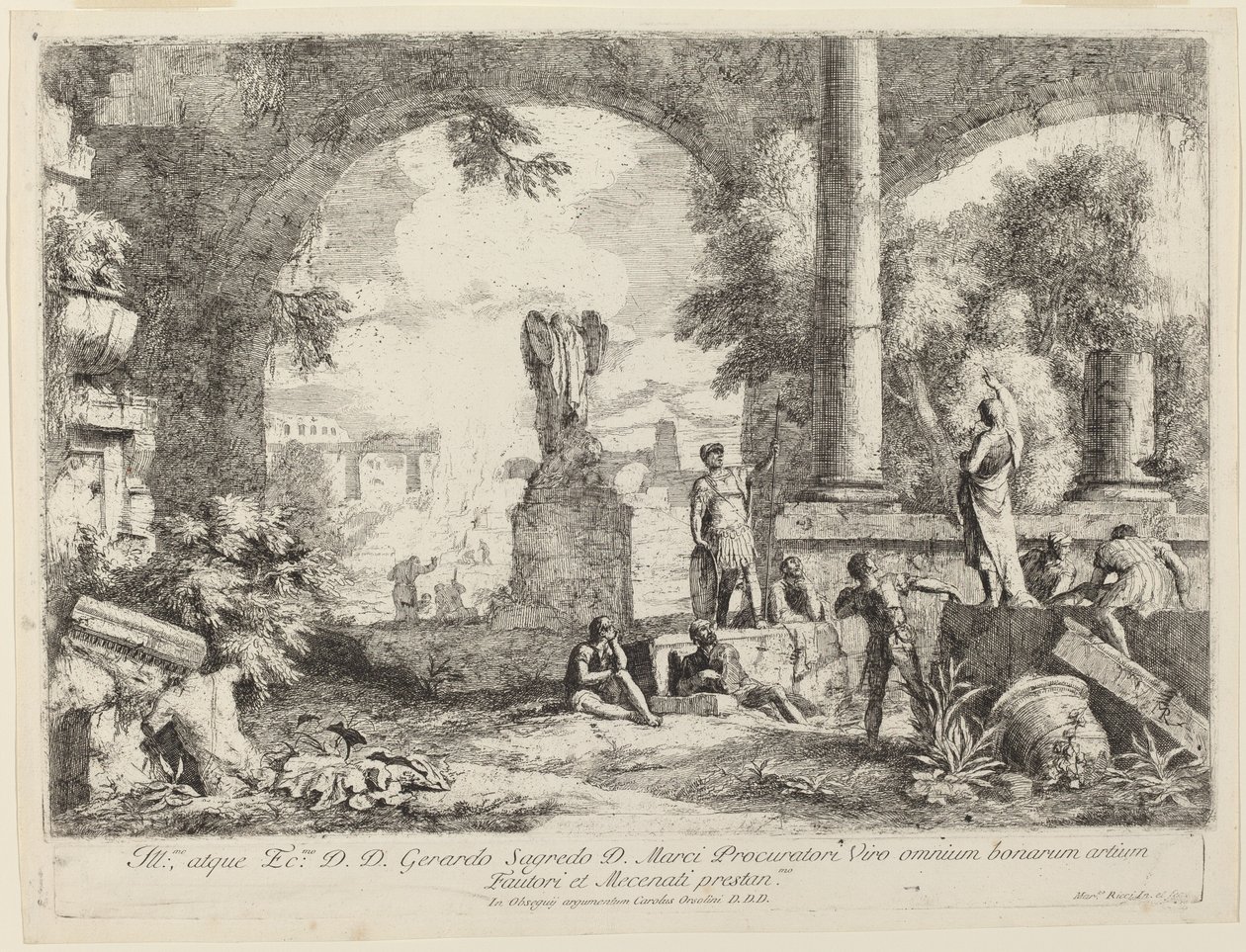 Landschaft mit klassischen Ruinen von Marco Ricci
