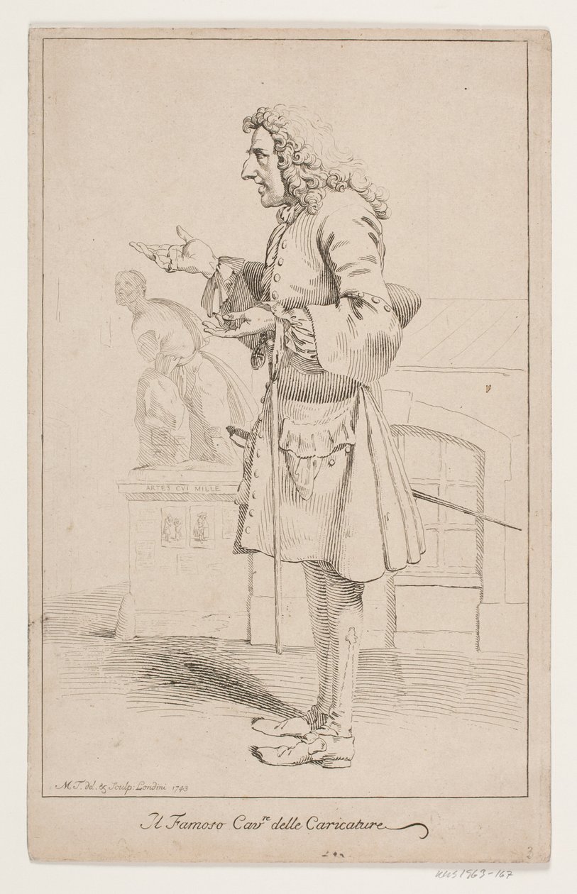 "Il famoso Cavre delle Caricature". Porträt von Pier Leone Ghezzi (1674-1755) von Marcus Tuscher