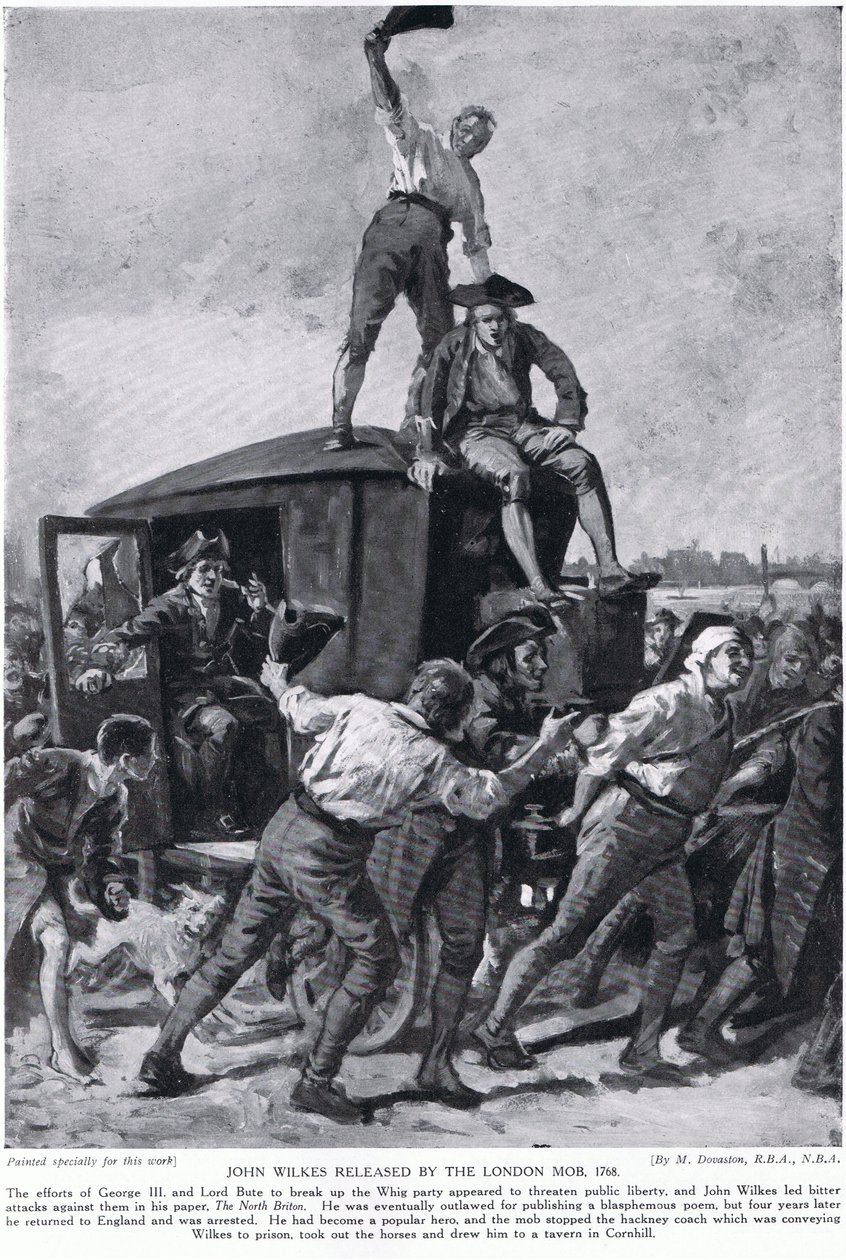 John Wilkes von der Londoner Menge befreit von Margaret (after) Dovaston