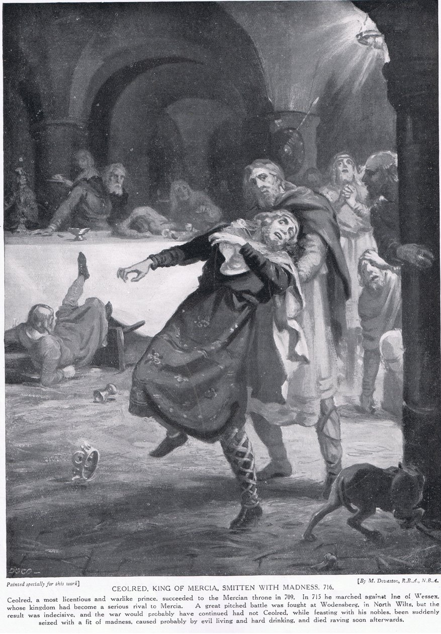 Der Wahnsinn von König Ceolred von Mercia, 716 n. Chr. von Margaret Dovaston