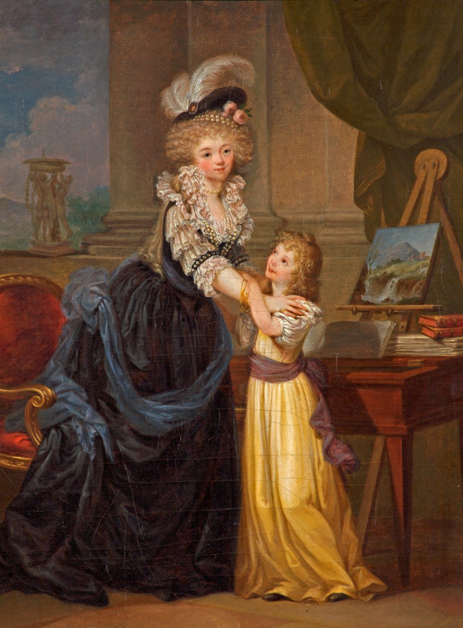 Eine junge Dame und ein kleines Mädchen, ca. 1785 von Marguerite Gerard
