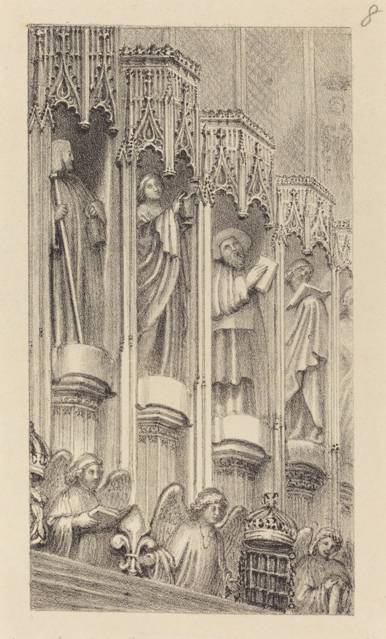 Statuen in der Architektur der Kapelle Heinrichs VII., Westminster Abbey von Maria Denman after John Flaxman