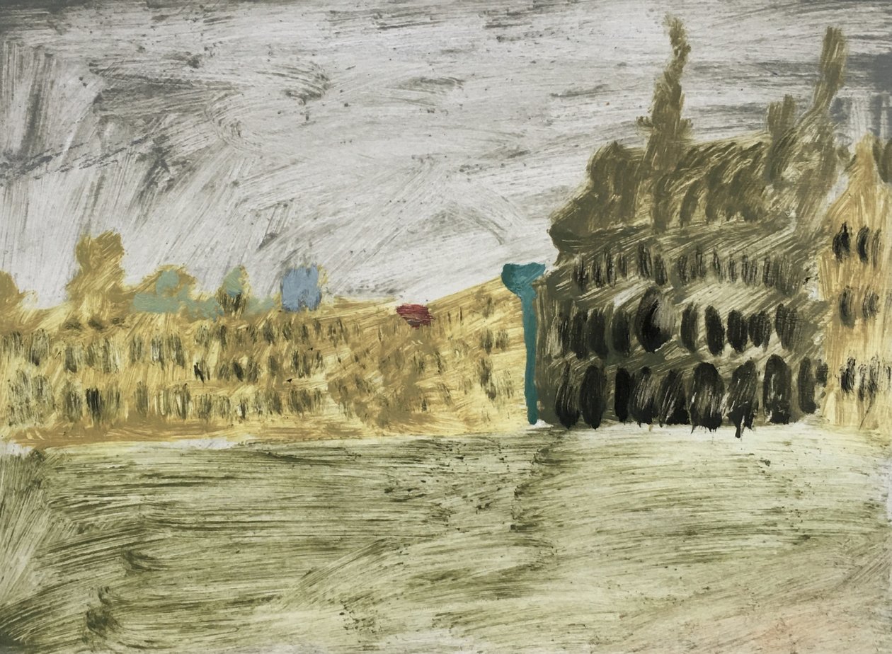 Goldgelbe Landschaft von Brüssel von Maria Magenta