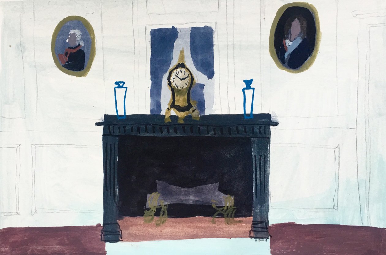 Innenraum mit Uhr von Maria Magenta