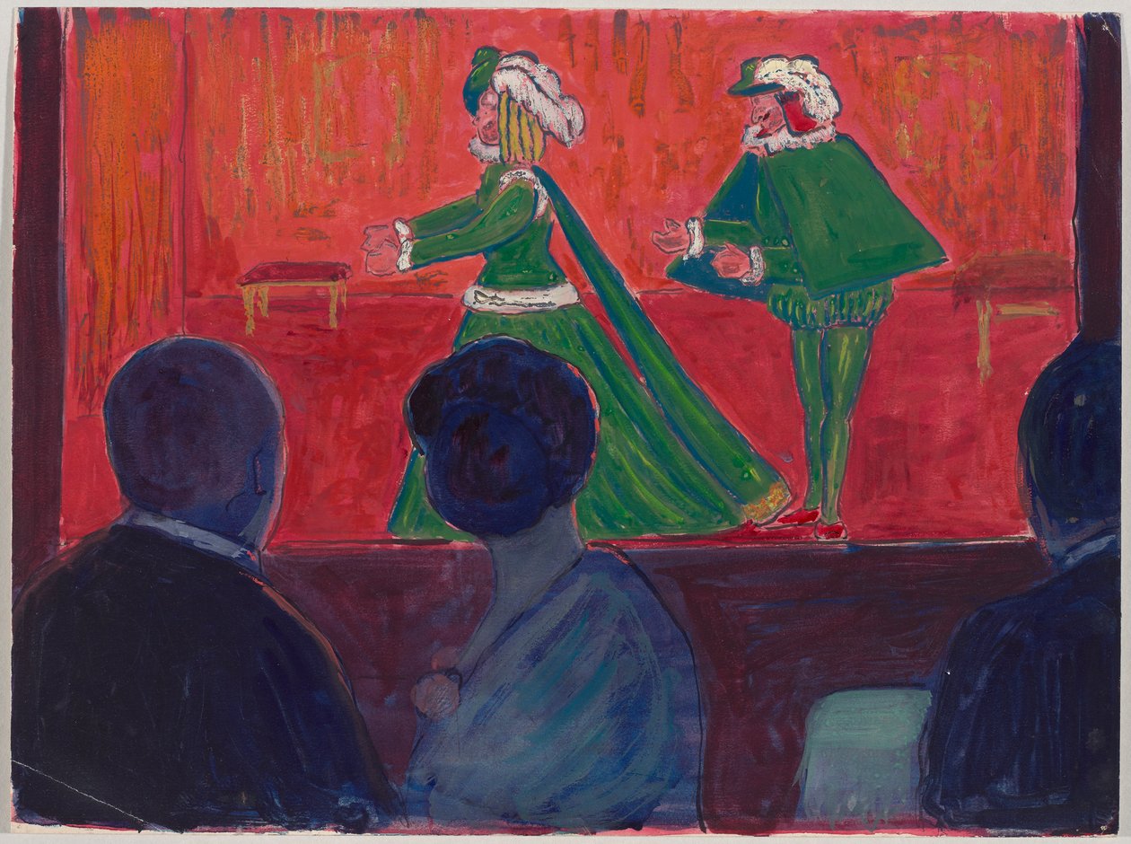 Marionettentheater – im Vordergrund Jawlensky und Marianne von Werefkin von Marianne von Werefkin