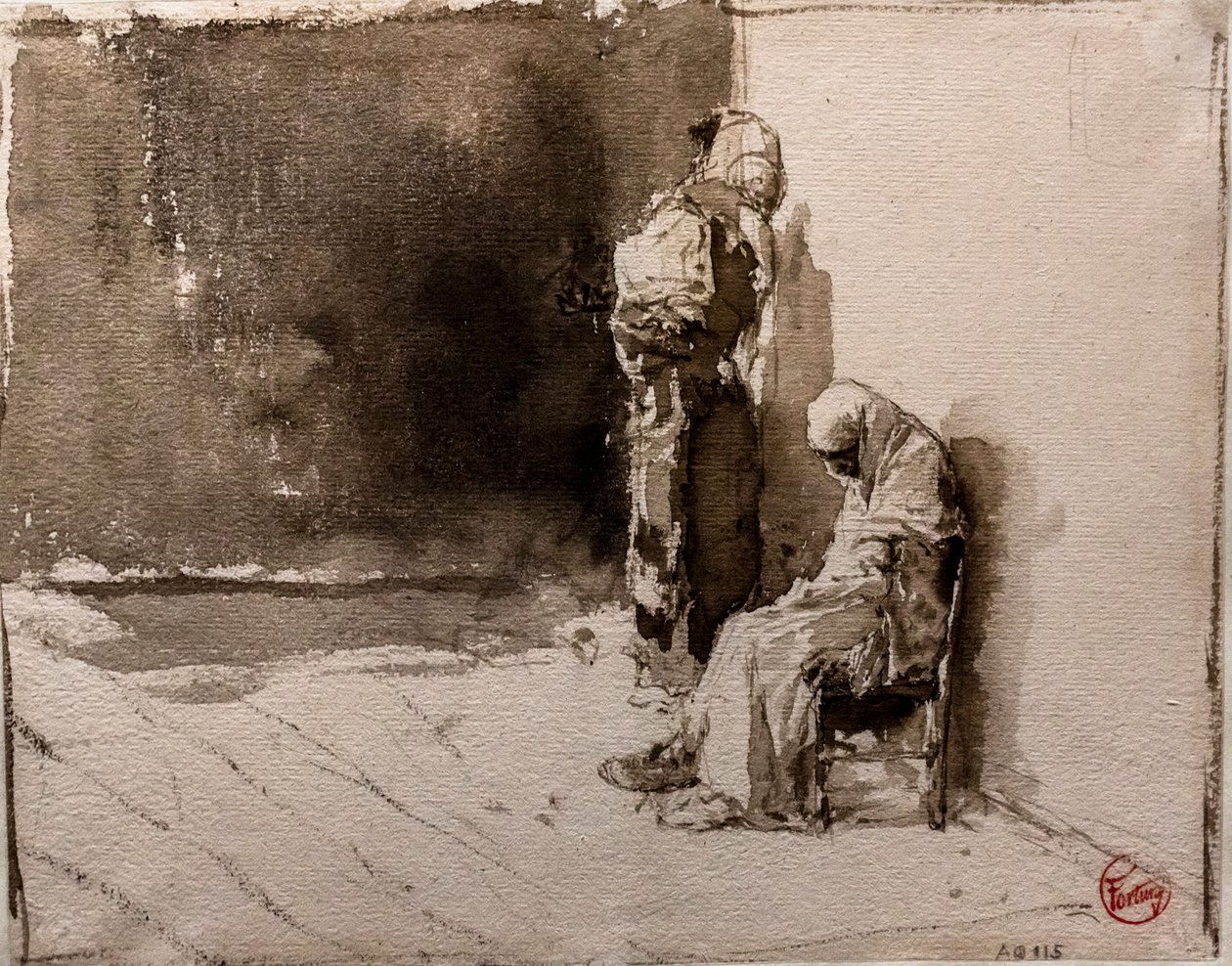 Zwei arabische Bettler an einer Straßenecke von Mariano Fortuny