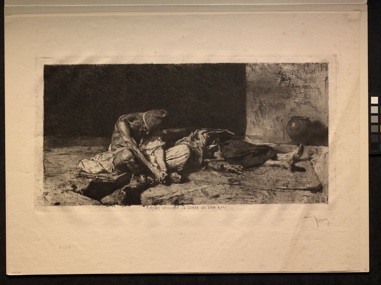 Araber wacht über den Körper seines Freundes, 1866 von Mariano Fortuny y Carbó