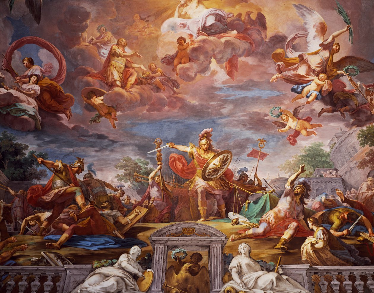 Marcus Furius Camillus bricht den Vertrag mit den Galliern, Eingangshalle, Galleria Borghese von Mariano Rossi