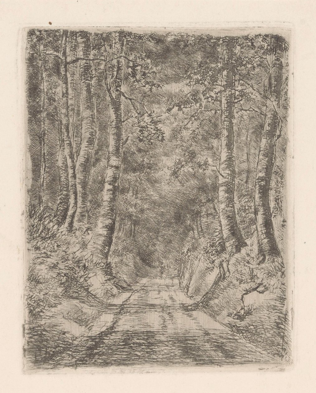 Wald entlang eines Hohlwegs von Marie Adolphine van der Goes van Dirxland
