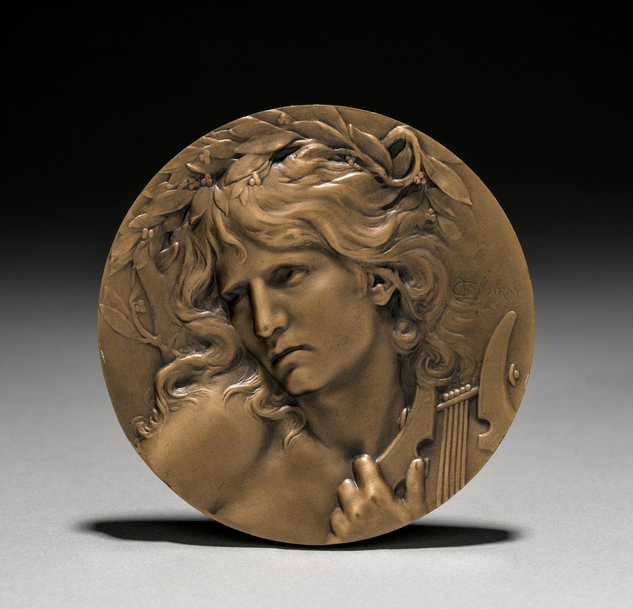 Medaille, die Loïe Fuller von der französischen Regierung verliehen wurde: Orpheus am Eingang zur Unterwelt (Vorderseite) von Marie Alexandre Lucien Coudray