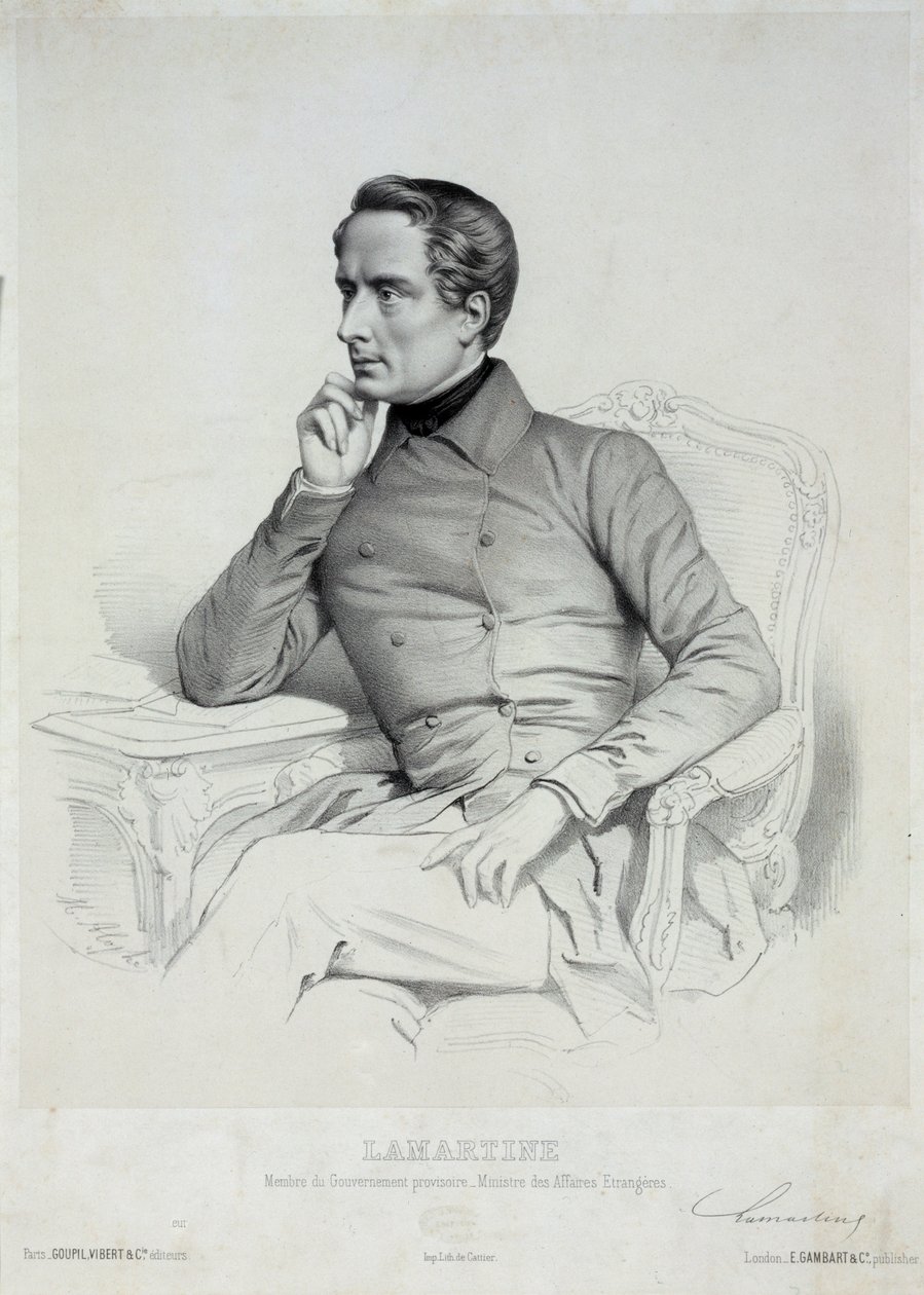 Porträt von Alphonse de Lamartine 1790-1869 von Marie Alexandre Menut Alophe