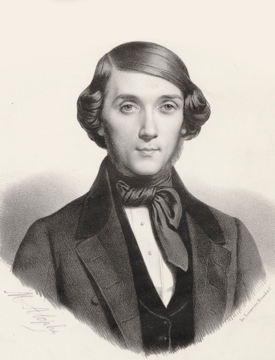 Porträt des Pianisten und Komponisten Jean-Henri Ravina, ca. 1845 von Marie Alexandre Menut Alophe