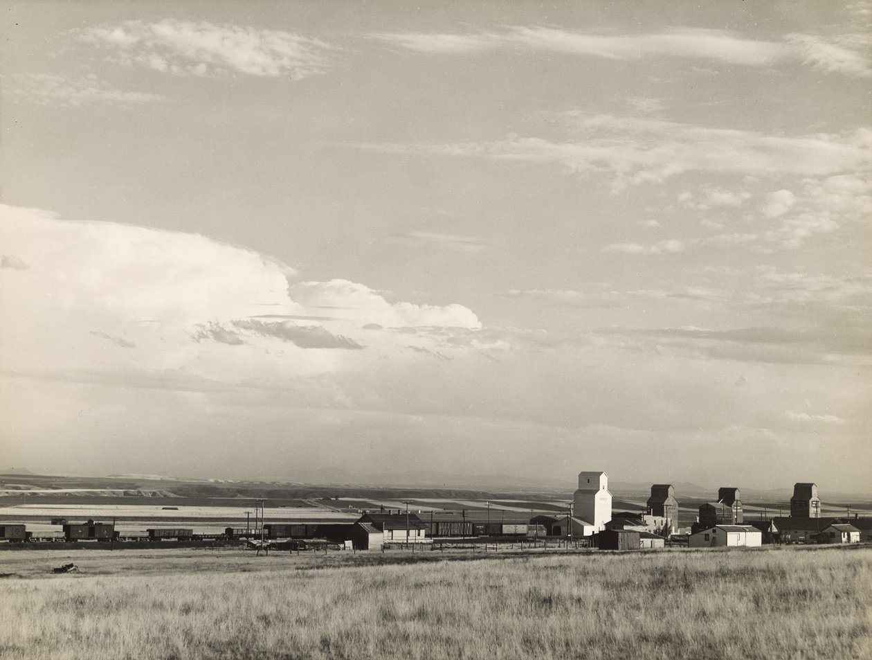 Getreidesilos im Mittleren Westen, "Kornkammer der USA" / Große Ebenen, Carter, Montana von Marion Post Wolcott