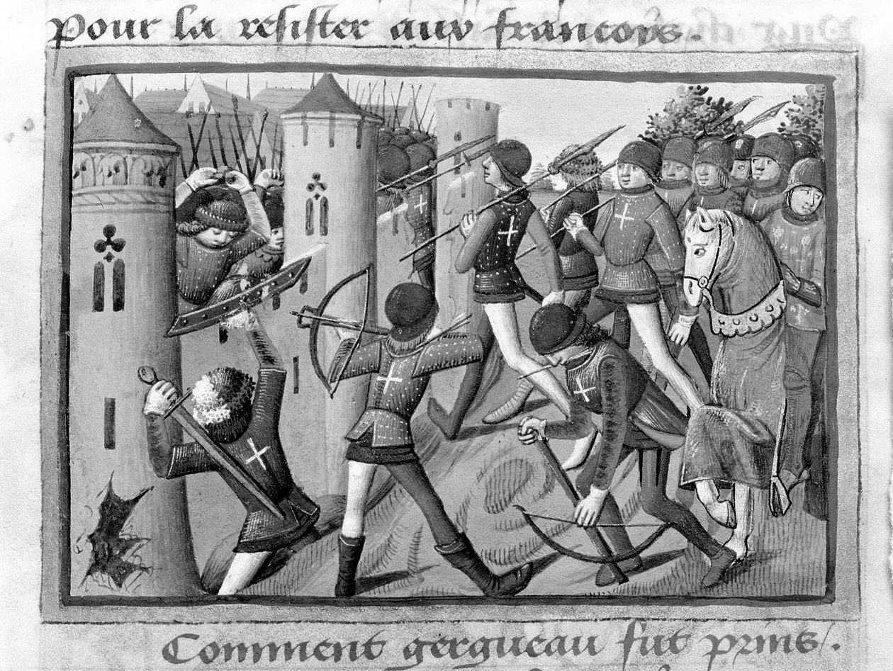 Ms Fr 5054 f.58v die Belagerung von Jargeau, Oktober 1428, 