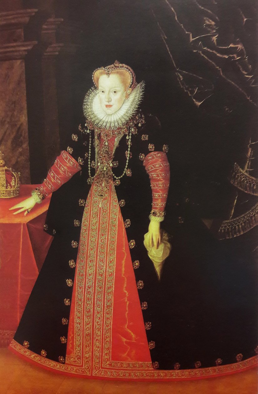 Ganzkörperporträt von Anna von Österreich (1573-1598) von Martin Kober