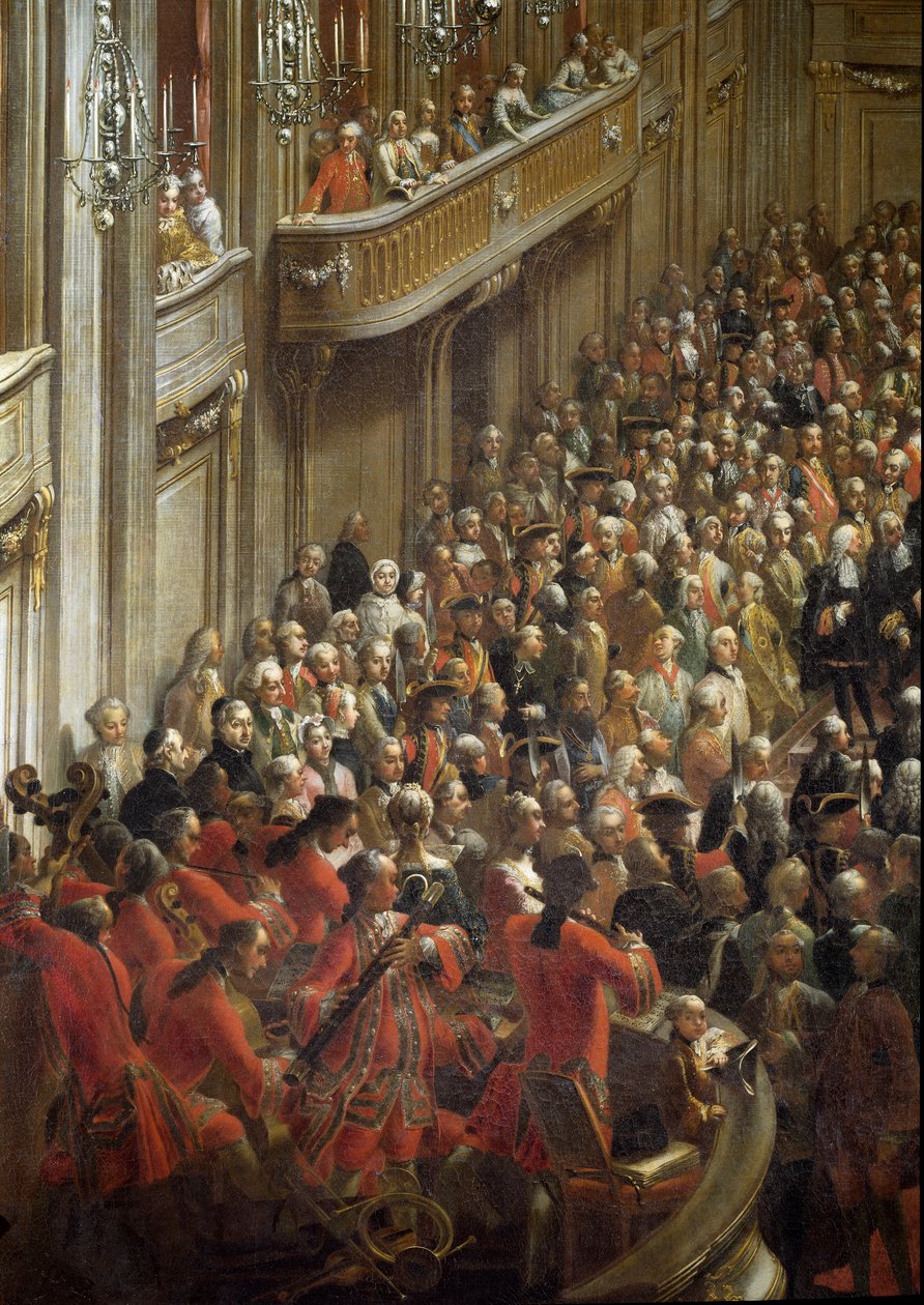 Mozart als Kind bei den Musikern (Detail) von Martin (and studio) Mytens or Meytens