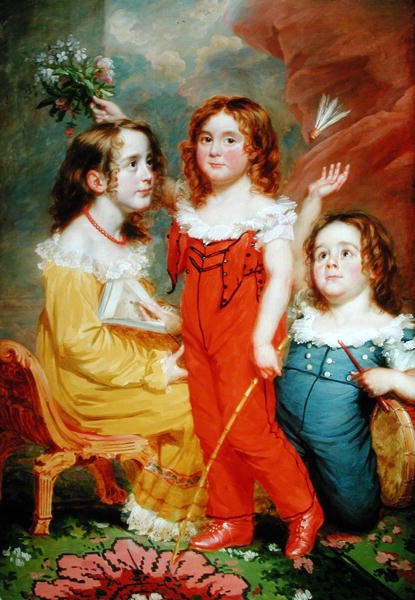 Drei Kinder in einem Innenraum von Martin Archer (attr. to) Shee