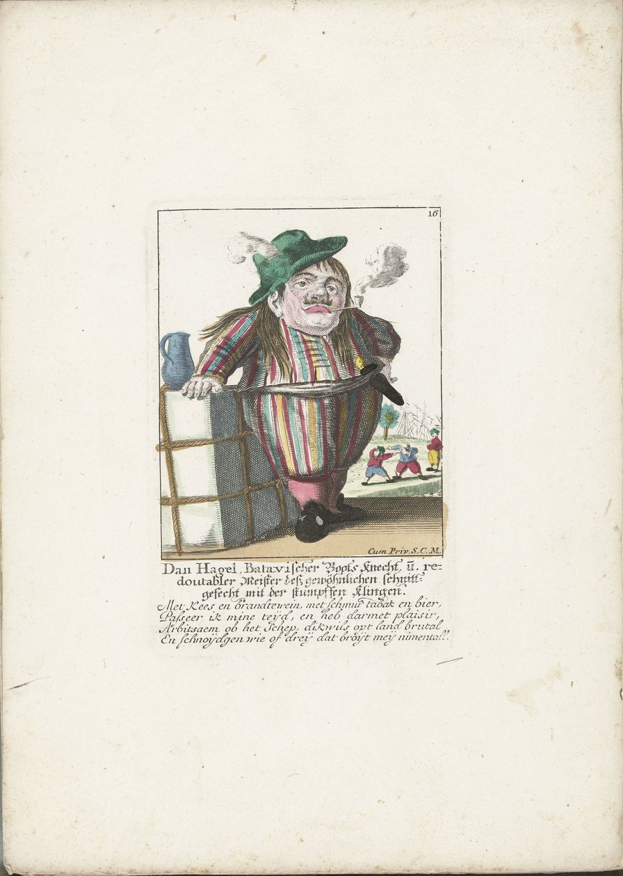 Der Zwerg Dan Hagel als holländischer Bootsmann, ca. 1710 von Martin Engelbrecht (attributed to)
